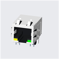 RJ45 5921 ; Single Port ; 10P8C ; With LED ; With metal shield(EMI Fingers) . PCB Retaining Post: hollow(Type B)