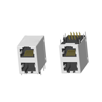 RJ45 5921 ; 2X1 ports ; Without LED ; With metal shield . PCB Retaining Post: hollow(Type B）