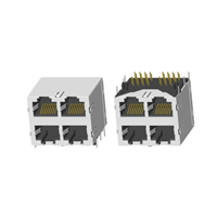 RJ45 5921 ; 2X2 ports ; Without LED ; With metal shield(EMI Fingers) . PCB Retaining Post: hollow(Type B)