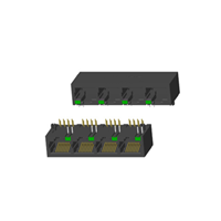 RJ45 5921 ; 1X4 ports ; With LED ; Without metal shield . PCB Retaining Post: hollow(Type B）