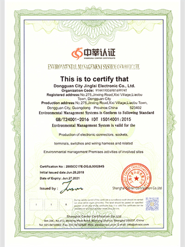 Environmental Management System Certificate